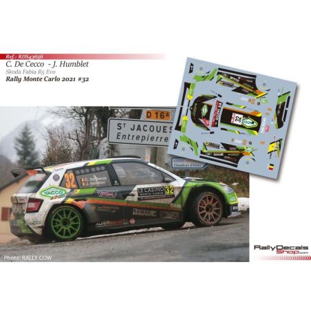 Cédric De Cecco - Skoda Fabia R5 Evo - Rally Monte Carlo 2021