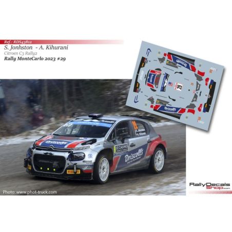 Sean Johnston - Citroen C3 Rally2 - Rally MonteCarlo 2023