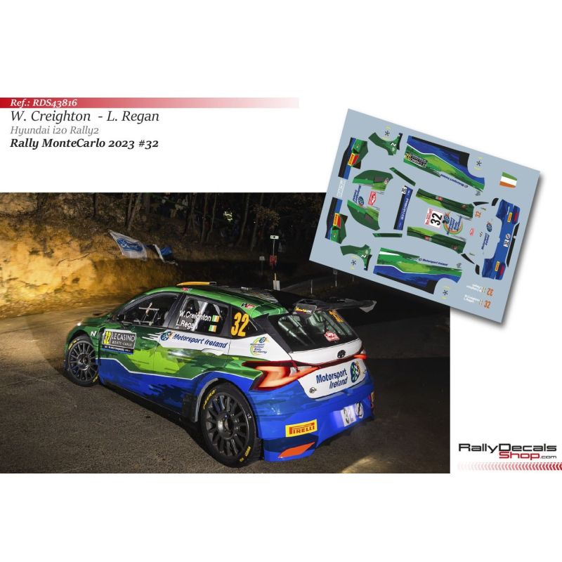 William Creighton - Hyundai i20 Rally2 - Rally MonteCarlo 2023