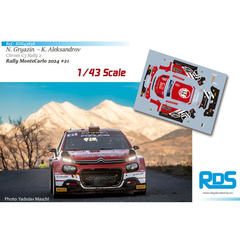 Nikolay Gryazin - Citroen C3 Rally 2 - Rally MonteCarlo 2024