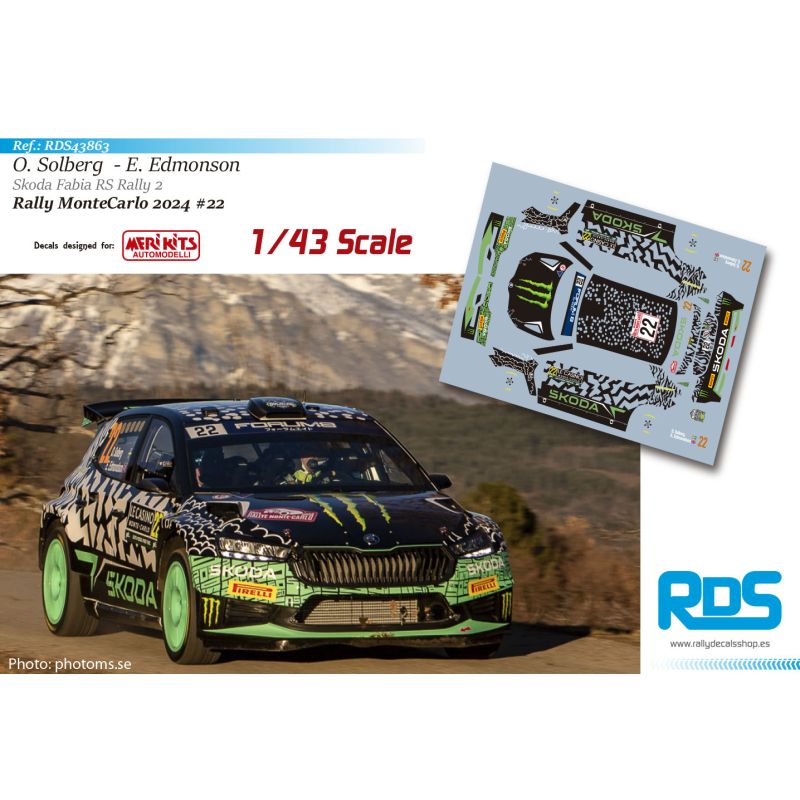 Oliver Solberg - Skoda Fabia RS Rally 2 - Rally MonteCarlo 2024